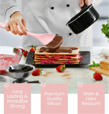 Silicone Spatula Set of 4 – Multipurpose Seamless Silicone Spoon Spatula for Mixing and Cooking – MultiColour Heat Resistant Flexible Kitchen Utensils for Blending, Stirring, and Baking