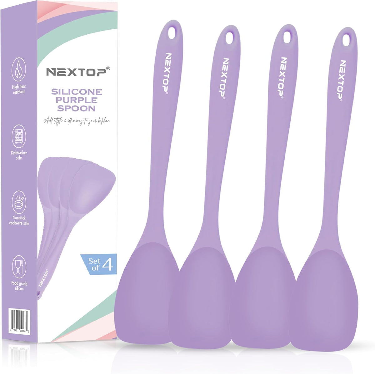 Silicone Spatula Set of 4 – Multipurpose Seamless Silicone Spoon Spatula for Mixing and Cooking – MultiColour Heat Resistant Flexible Kitchen Utensils for Blending, Stirring, and Baking