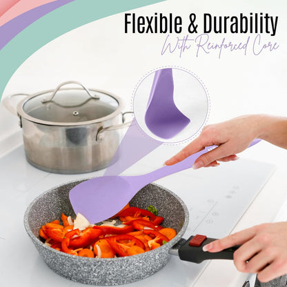 Silicone Spatula Set of 4 – Multipurpose Seamless Silicone Spoon Spatula for Mixing and Cooking – MultiColour Heat Resistant Flexible Kitchen Utensils for Blending, Stirring, and Baking