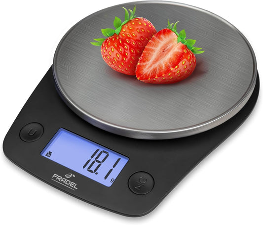 0.1g Digital Kitchen Food Scale in Grams & Ounces - 11lb, for Cooking, Baking, Weight Loss - Round