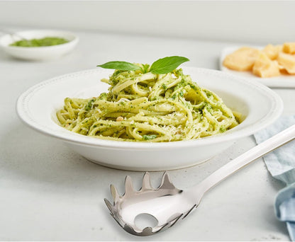Kitchen Spaghetti Ladle and Pasta Server with Long Handle, 18/8 Stainless Steel, 13-Inch