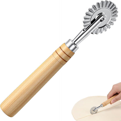 Pasta Wheel Cutter, Ravioli Cutter Stamps with Roller Wheel, Sturdy Ravioli Cutter Wheel for Ravioli, Pasta, Dumplings Lasagna（6.7"Diameter）