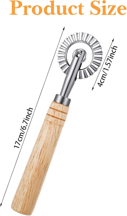 Pasta Wheel Cutter, Ravioli Cutter Stamps with Roller Wheel, Sturdy Ravioli Cutter Wheel for Ravioli, Pasta, Dumplings Lasagna（6.7"Diameter）