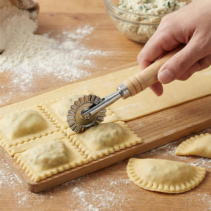 Pasta Wheel Cutter, Ravioli Cutter Stamps with Roller Wheel, Sturdy Ravioli Cutter Wheel for Ravioli, Pasta, Dumplings Lasagna（6.7"Diameter）