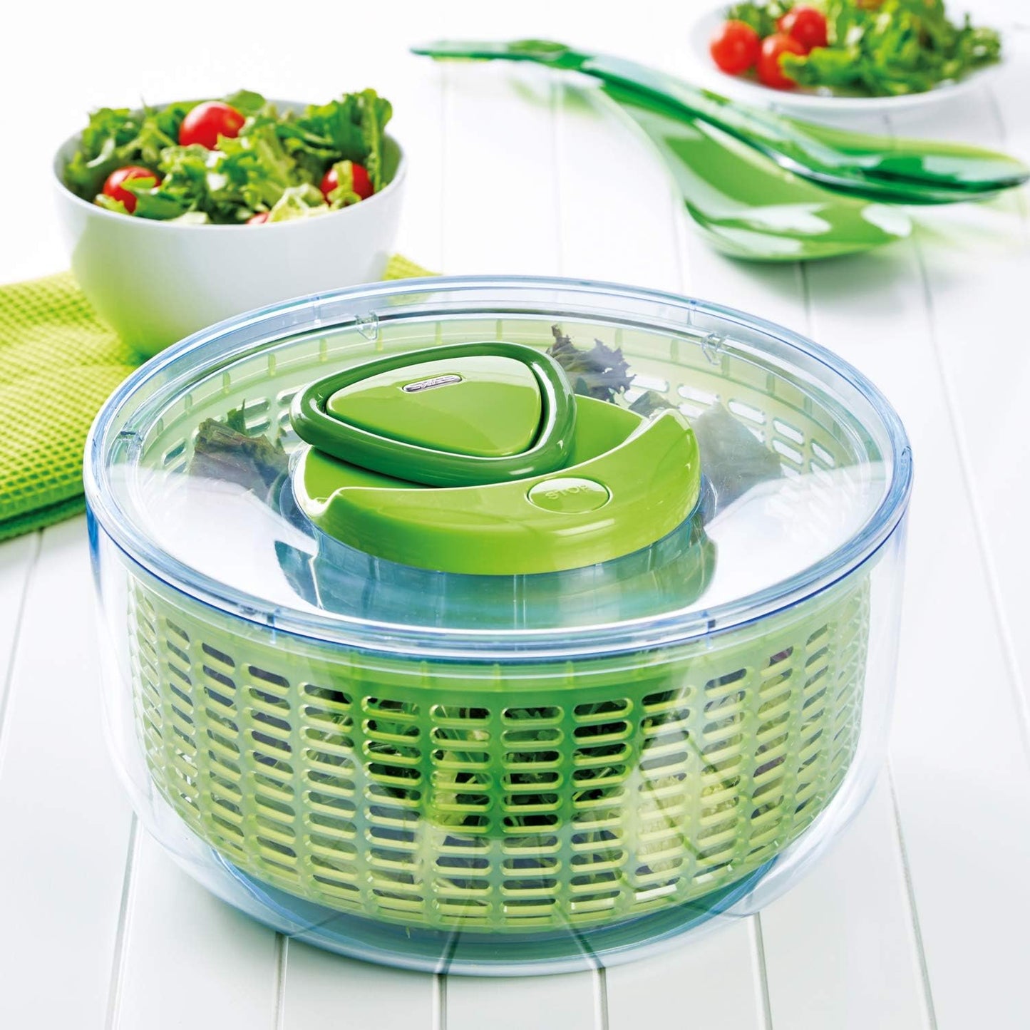 Easy Spin Salad Spinner, Green, Large
