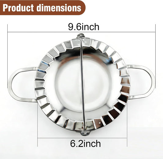6-Inch Stainless Steel Empanada Press & Dumpling Maker – 2-in-1 Dough Cutter & Mold for Empanadas, Dumplings, Ravioli, Pierogi, & Hand Pies