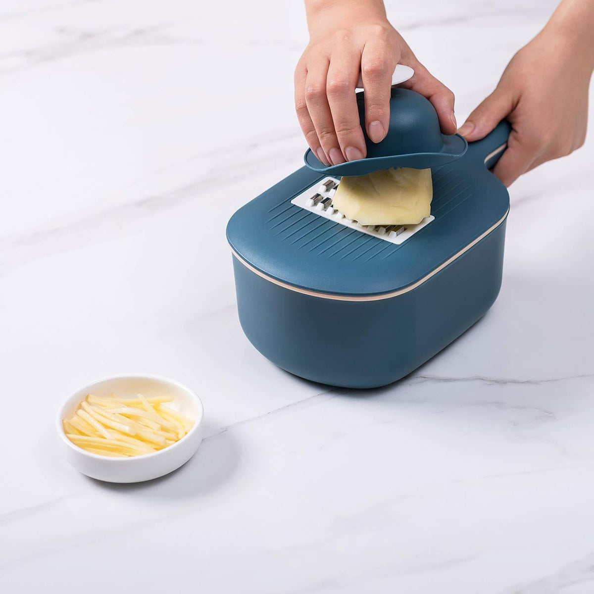 Vegetable Chopper-Spiralizer Vegetable Mandoline Slicer-Onion Chopper with Container-Pro Food Chopper with Container-4 Blades