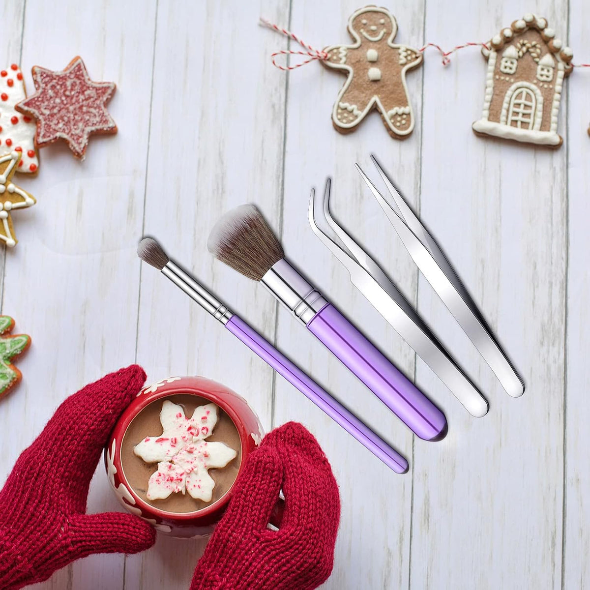 15 Pcs Decorating Brushes Fondant Tool Set for Cake Baking Dust Pastry Decor, Includes Pastry Brush, Cookie Scriber, Mixing Needle, and Tweezers for Biscuit Cake Kitchen Bakery Tools(Blue)