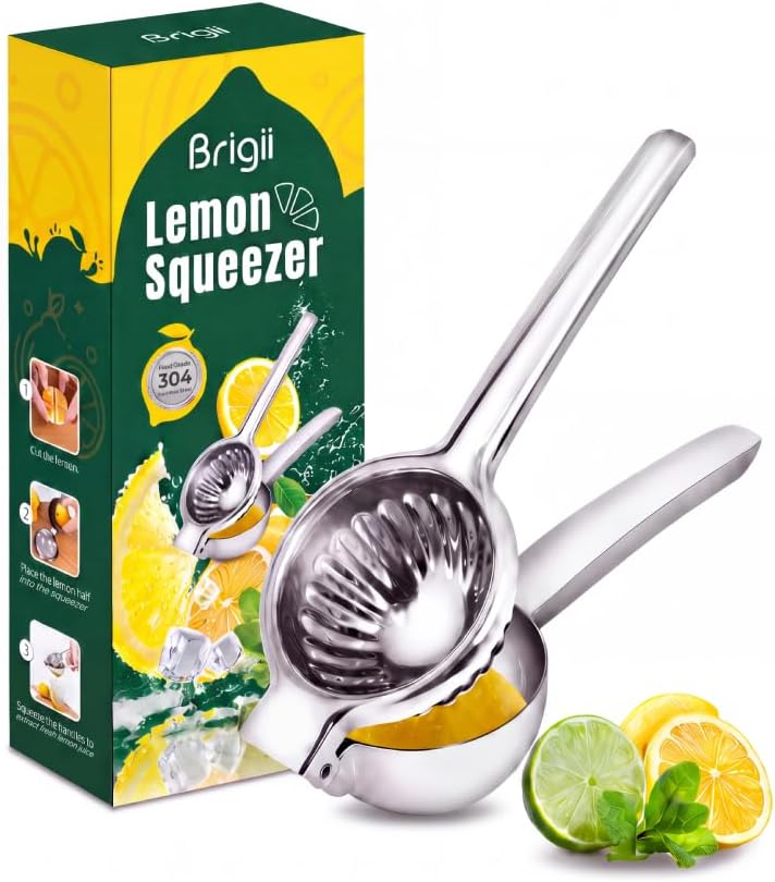 Lemon Squeezer, Uncoated Stainless Steel Manual Juicer for Lime