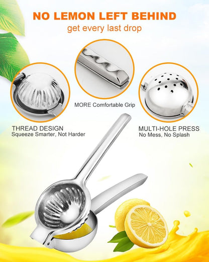 Lemon Squeezer, Uncoated Stainless Steel Manual Juicer for Lime