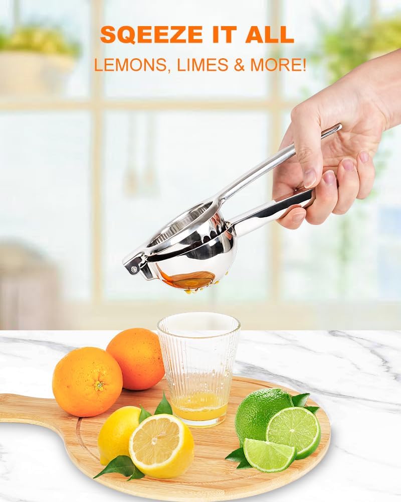 Lemon Squeezer, Uncoated Stainless Steel Manual Juicer for Lime