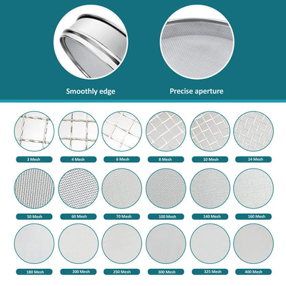 304 Stainless Steel Mesh Lab Sieve, 80 Mesh (0.2mm) Aperture Test Sieve, 7.9Inch(20cm) Diameter Economy Standard Analysis Sample Test Sieves for Industrial Laboratory Homes - Colors B