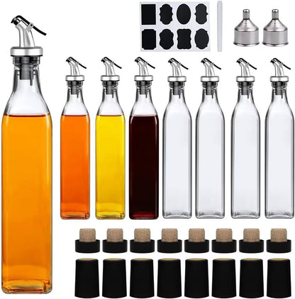 8Pcs 17oz Olive Oil Dispenser Bottle, Oil Dispenser for Kitchen
