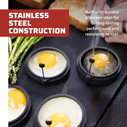 Breakfast Kit - Flat-Top Griddle Accessories Includes Pancake Batter Dispenser, Griddle Spatula & 4 Egg Rings