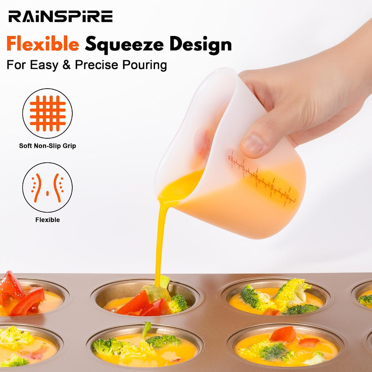 Silicone Measuring Cups for Melting Chocolate ml/oz/cup Marks Silicone Cups