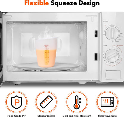 Silicone Measuring Cups for Melting Chocolate ml/oz/cup Marks Silicone Cups