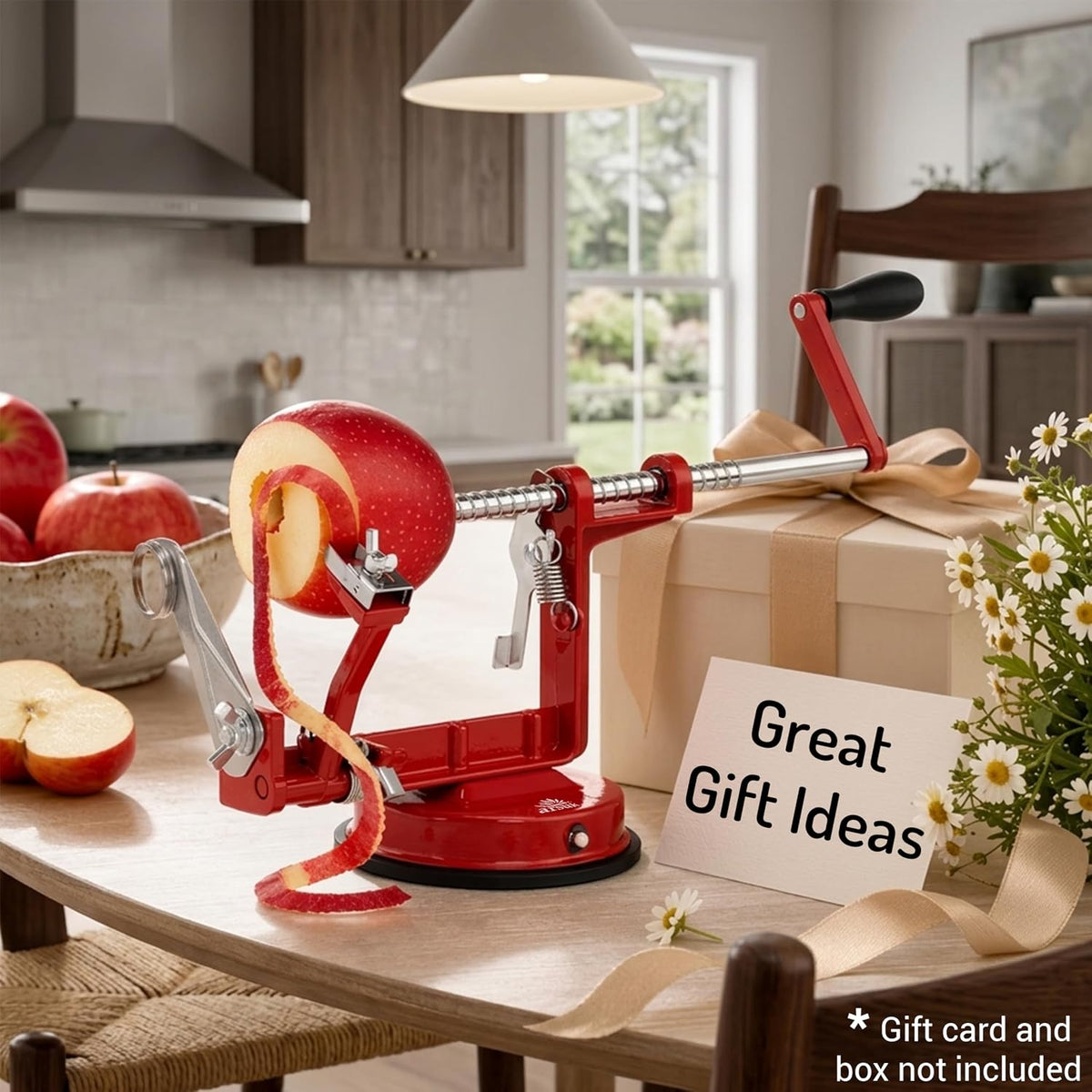 Apple Peeler Corer Slicer All In One - 3 In 1 (Peeler, Corer, Slicer) Long lasting Cast Magnesium Alloy Apple Peeler Machine with Stainless Steel Blades and Powerful Suction Base For Apples and Potato