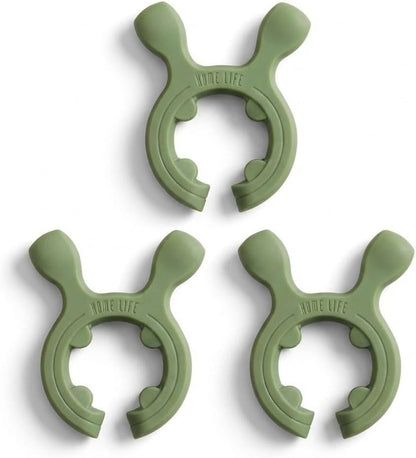 3-Pack Deer Antler Silicone Spoon Rest - 2-in-1 Clip-On Pot Handle Holder & Boil Over Guard, Heat Resistant Utensil Rest for Stovetop - Kitchen Gadget Gift Set (White 3PCS)