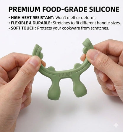 3-Pack Deer Antler Silicone Spoon Rest - 2-in-1 Clip-On Pot Handle Holder & Boil Over Guard, Heat Resistant Utensil Rest for Stovetop - Kitchen Gadget Gift Set (White 3PCS)