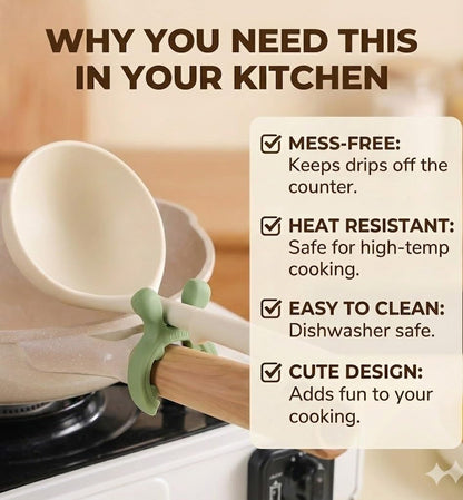 3-Pack Deer Antler Silicone Spoon Rest - 2-in-1 Clip-On Pot Handle Holder & Boil Over Guard, Heat Resistant Utensil Rest for Stovetop - Kitchen Gadget Gift Set (White 3PCS)