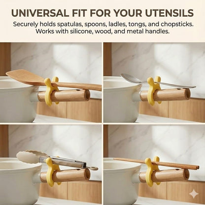 3-Pack Deer Antler Silicone Spoon Rest - 2-in-1 Clip-On Pot Handle Holder & Boil Over Guard, Heat Resistant Utensil Rest for Stovetop - Kitchen Gadget Gift Set (White 3PCS)