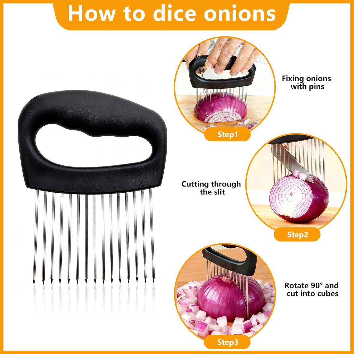 Onion Holder for Slicing Meat Tenderizer