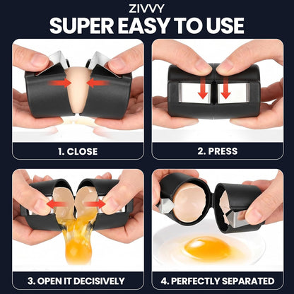Egg Cracker & Egg Shell Opener Tool - Easy Egg Shell Cracker for Clean Shell Opening - Egg Opener & Kitchen Gadget for No Mess Breakfast & Meal Prep (Yellow)