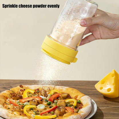 12-Ounce Glass Parmesan Cheese Shaker with Airtight Lid - Anti-Clogging Dispenser for Grated Cheese, Sugar, Matcha & Spices