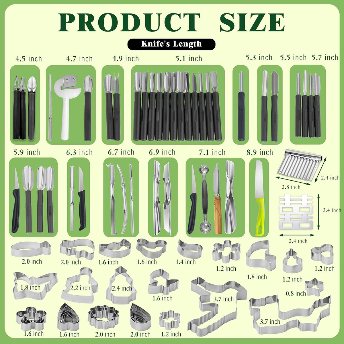 Stainless Steel Fruit Carving Tools Set with Portable Case