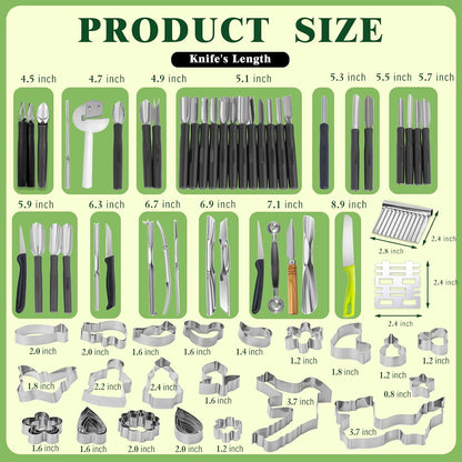 Stainless Steel Fruit Carving Tools Set with Portable Case