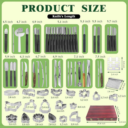 Stainless Steel Fruit Carving Tools Set with Portable Case