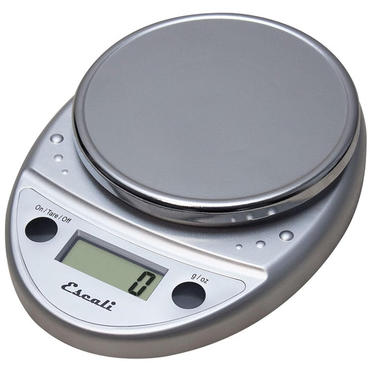 Primo Digital Food Scale Multi-Functional Kitchen Scale and Baking Scale for Precise Weight Measuring and Portion Control, 8.5 x 6 x 1.5 inches, Chrome