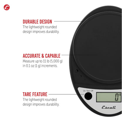 Primo Digital Food Scale Multi-Functional Kitchen Scale and Baking Scale for Precise Weight Measuring and Portion Control, 8.5 x 6 x 1.5 inches, Chrome