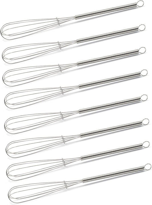 Mini Whisks 7 inch 8Pcs Stainless Whisk, Hand Egg Mixer for Flour Cake Egg, Kitchen Cooking Baking Use Whisk