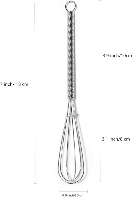 Mini Whisks 7 inch 8Pcs Stainless Whisk, Hand Egg Mixer for Flour Cake Egg, Kitchen Cooking Baking Use Whisk