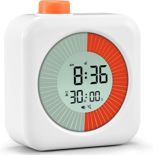 Back to School Supplies Visual Timer for Kids, ADHD, Autism | 60-Minute Countdown 3-in-1(Timer & Clock & Alarm), Time Management Tool, Classroom Essential, Ideal Teacher Gift
