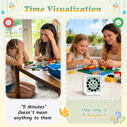 Back to School Supplies Visual Timer for Kids, ADHD, Autism | 60-Minute Countdown 3-in-1(Timer & Clock & Alarm), Time Management Tool, Classroom Essential, Ideal Teacher Gift