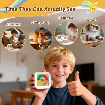 Back to School Supplies Visual Timer for Kids, ADHD, Autism | 60-Minute Countdown 3-in-1(Timer & Clock & Alarm), Time Management Tool, Classroom Essential, Ideal Teacher Gift