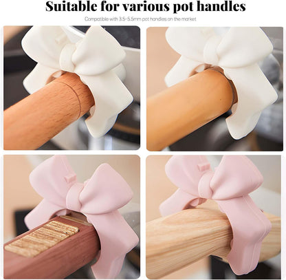 2 pieces Bow-Shaped Silicone Spoon Rest and Spatula Holder - Creative, Non-Slip, Heat-Resistant Kitchen Organizer for Countertop and Stove