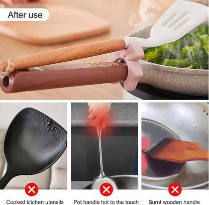 2 pieces Bow-Shaped Silicone Spoon Rest and Spatula Holder - Creative, Non-Slip, Heat-Resistant Kitchen Organizer for Countertop and Stove
