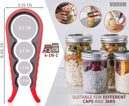 Silicone Jar Opener Set for Seniors, 2 Openers, Non Slip Rubber Pad
