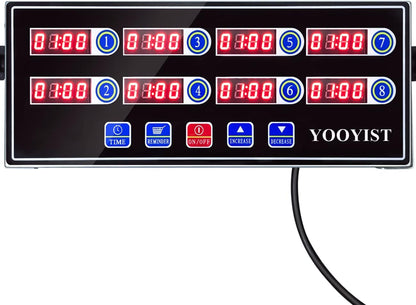 Commercial 8 Channel Digital Kitchen Timer Loud Alarm Cook Timer