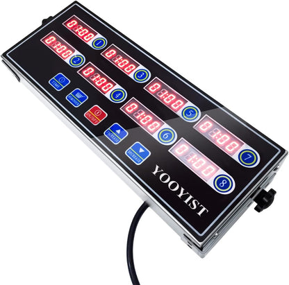 Commercial 8 Channel Digital Kitchen Timer Loud Alarm Cook Timer