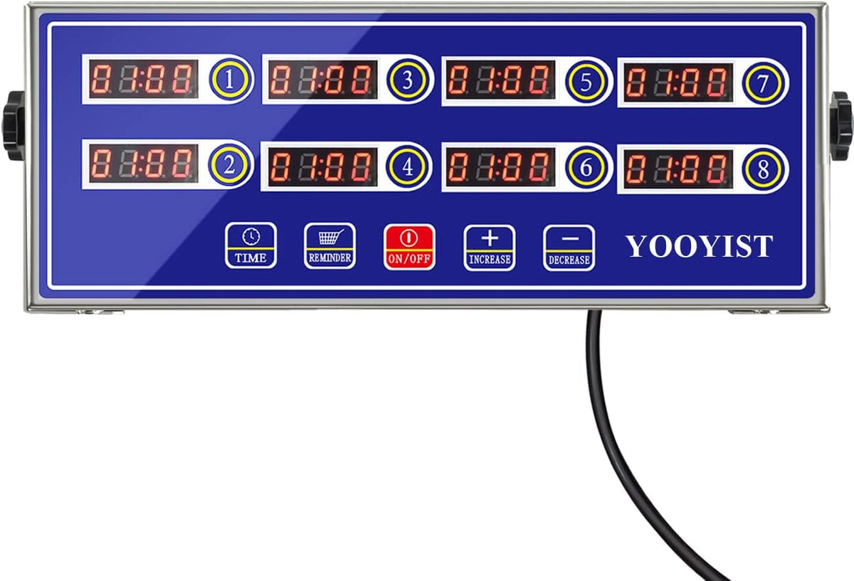 Commercial 8 Channel Digital Kitchen Timer Loud Alarm Cook Timer