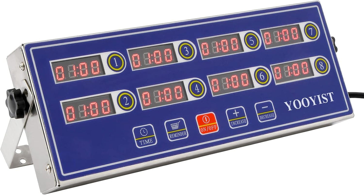 Commercial 8 Channel Digital Kitchen Timer Loud Alarm Cook Timer