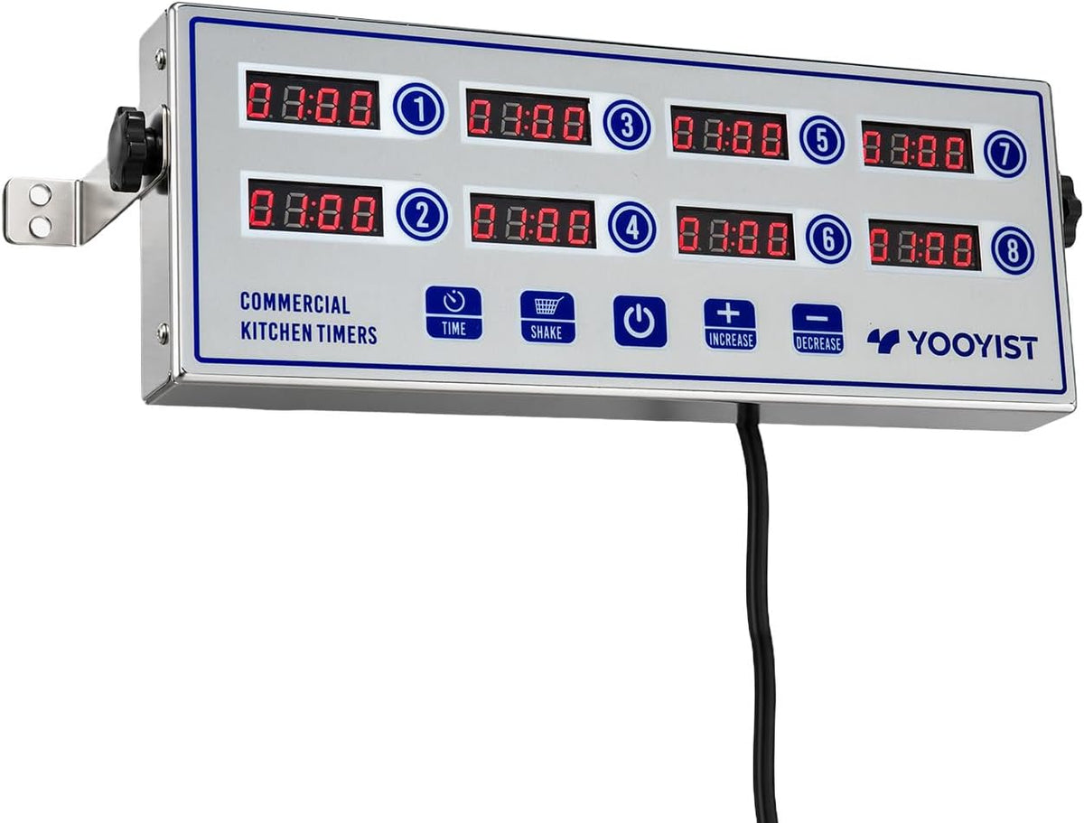 Commercial 8 Channel Digital Kitchen Timer Loud Alarm Cook Timer