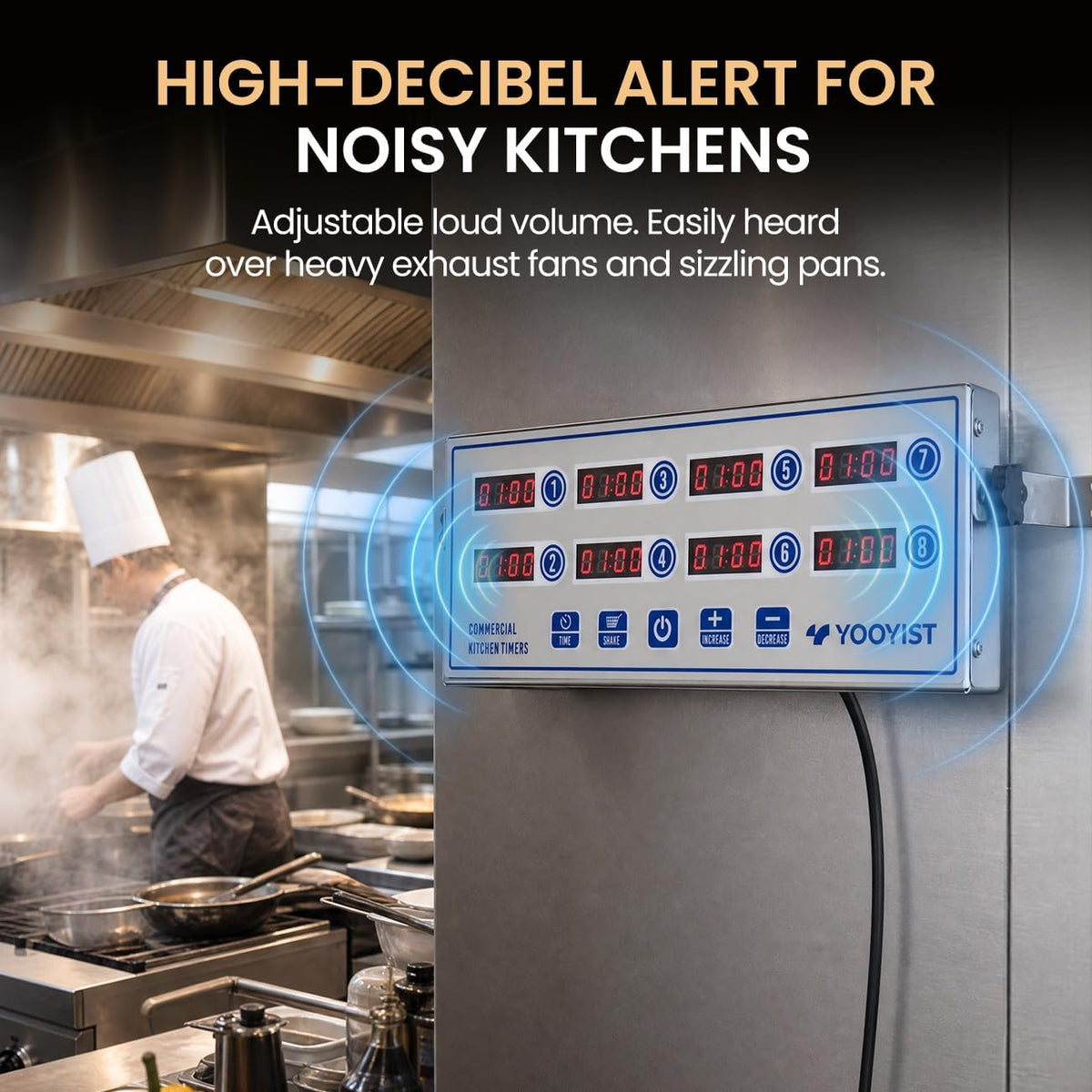 Commercial 8 Channel Digital Kitchen Timer Loud Alarm Cook Timer