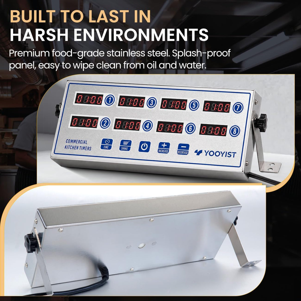 Commercial 8 Channel Digital Kitchen Timer Loud Alarm Cook Timer