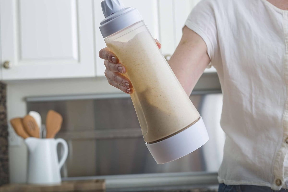 Pancake Batter Mixer Plastic, Mixes 4 Cups of Batter, White