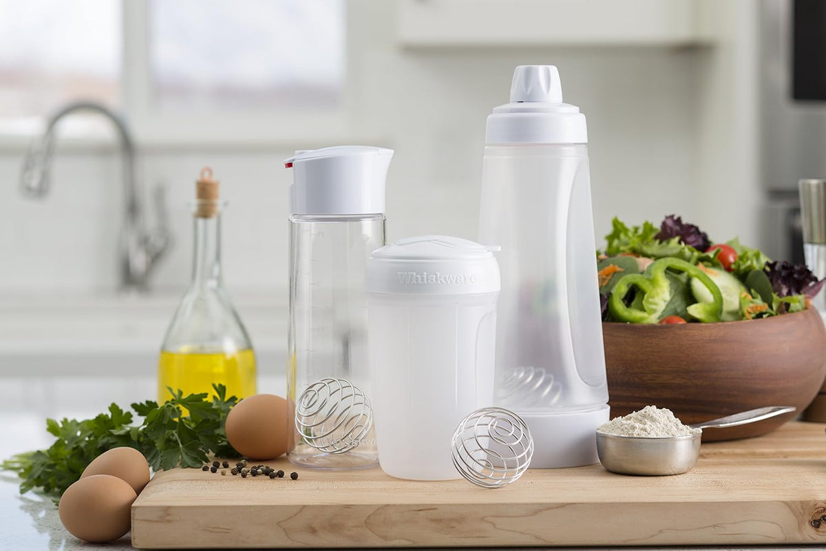 Pancake Batter Mixer Plastic, Mixes 4 Cups of Batter, White